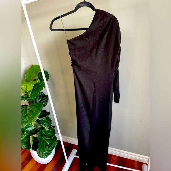 Zara one shoulder black midi dress Size S - Picture 2 of 3